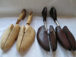 C S Pierce and Travel Tree shoe stretchers, 2 pair, # 4, very adjustable, wooden - $25.00