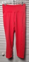 Bally Total Fitness Women Pant Legging Red Elastic Waist 28&quot; Pull On  Size L - £15.92 GBP