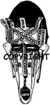 African Face Mask New Mounted Rubber Stamp - £3.19 GBP