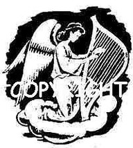 ANGEL PLAYING HARP new mounted rubber stamp - £4.32 GBP