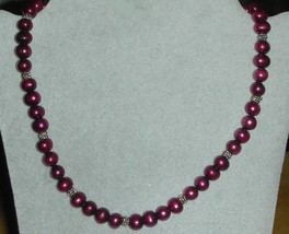 Juicy  Cranberry  Fresh Water Pearls Beads Necklace - £94.77 GBP