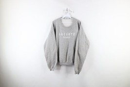 Vintage 80s Izod Lacoste Mens Medium Spell Out Crewneck Sweatshirt Gray USA - $89.05