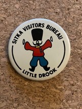 Sitka AK Visitors Bureau Little Drook Vintage 1970 Lapel Pin - Alaska Souvenir - £9.21 GBP