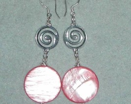 SOLD-  CORAL SEA SHELL  BEADS EARRINGS - $10.99