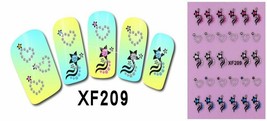 Nail Art 3D Decal Stickers beautiful flowers with colorful rhinestones XF209 - £2.62 GBP