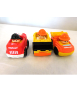 Little People Wheelies All about working Firetruck Dump Truck + Tractor ... - $8.91