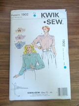 1980&#39;s VTG Kwik Sew Misses&#39; Blouse Top Sewing Pattern 1902 Size XS-XL UNCUT - £7.46 GBP
