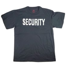 New ROTHCO Security T-Shirt Event Bouncer Staff Double Sided Black Sz L - $8.75