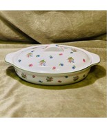 Vintage Petite Fleur by Andrea 1L Oval Covered Porcelain Cassarole Dish-... - $28.52 CAD