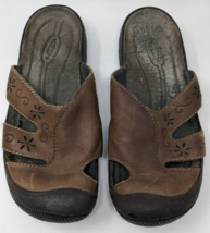 KEEN Women’s San Mateo Brown Leather Mule Slides Sandals Size 9.5 Cut Ou... - £19.46 GBP