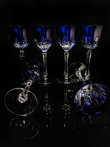 Faberge Regency Goblets in Cobalt  Blue Crystal image 8
