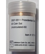 2007-2011 Presidential Dollar 20 Coin Set Uncriculated, In Tube - €25,14 EUR