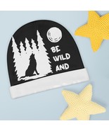Black and White Wolf Design Baby Beanie; 100% Polyester - £19.47 GBP