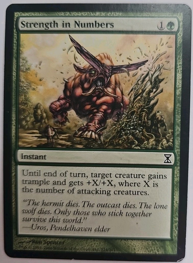 MTG Magic The Gathering Card Strength in Numbers Instant Green Time Spiral  - £2.87 GBP