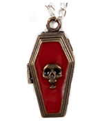 COFFIN POISON PENDANT LOCKET NECKLACE Steampunk Skull Halloween Costume ... - $190.38 MXN