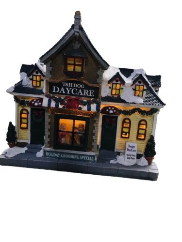 Carole Towne Christmas Village T&H Dog Daycare:8x9Inch - £125.58 GBP