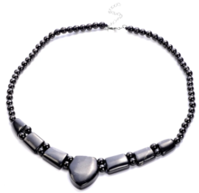 Shungite Beaded Necklace 18-20 Inches in Rhodium Over Sterling Silver 181.00 ctw - £79.20 GBP