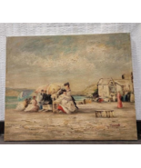 ORIGINAL IMPRESSIONIST SEASIDE BEACH DAY OIL PAINTING VICTORIAN - SULLY ... - £314.55 GBP