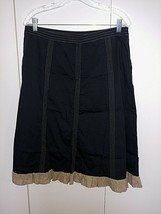 North Style Ladies Black A-LINE COTTON/SPANDEX Thin SKIRT-18-BARELY WORN-RUFFLE - £7.63 GBP