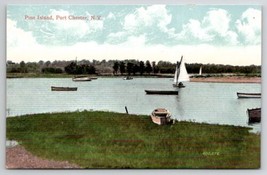 Pine Island Port Chester NY Sailing Boating Scene New York c1906 Postcard C39 - $9.95