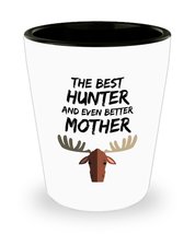 Hunter Mom Shot Glass - Best Moose Hunter Mother Ever - Funny Gift for Deer Hunt - £10.05 GBP