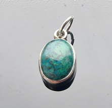 CII 925 STERLING SILVER VINTAGE MEXICAN NATURAL  oval 14x11 TURQUOISE PE... - $703.88 MXN