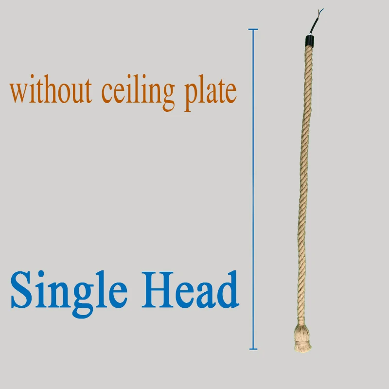 Vintage Hemp Rope Pendant Light  Industrial Hanging Lamp Creative Loft Country S - £128.28 GBP