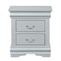 Traditional Classic Platinum 2-Drawer Wooden Nightstand for Bedroom - $306.75 CAD
