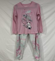 Wonder Nation Girls Fleece Dream Koala Sloth Panda Pajama Set Size L 10-12 - £3.57 GBP