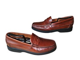Mens Vintage Bill Blass Brown Hawk Leather Pemny Loafers Size 11 M - $28.50