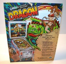 Dragon Pinball FLYER Original Vintage 1978 Game Art Sheet Sexy Beauty And Beast - £24.04 GBP