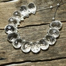 44.90cts Natural Crystal Quartz Beads Loose Gemstone 13pcs Size 10x7mm T... - £8.90 GBP