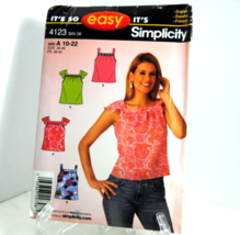 It&#39;s So Easy It&#39;s Simplicity Sewing Pattern 4123 Size A 10-22 Misses Tops UNCUT - £5.11 GBP