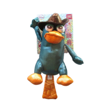 Nwt Disney Phineas &amp; Ferb Agent P Perry The Platypus Shiny Plush With Safety Pin - £14.94 GBP