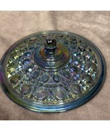 Vintage Indiana Glass Blue Iridescent Glass Windsor Pattern Candy Dish L... - $23.36