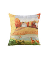 home decorative farm land pattern imitation linen sofa back cushion bed ... - £11.08 GBP