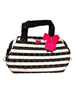 Betsey Johnson Quilted Heart Shaped Pattern Handbag Purse Tote Floral In... - $34.60