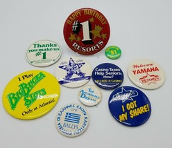 Assorted Vintage Casino Hotel Ballys Atlantis International Pinback 9 Bu... - £18.85 GBP