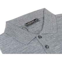 Mens PRINCELY Soft Merinos Wool Sweater Knits Lightweight Polo 1011-40 Mid Gray image 3