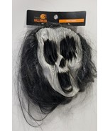Happy Halloween Scary Creepy Long Hair Face Mask Black - $455.62 MXN