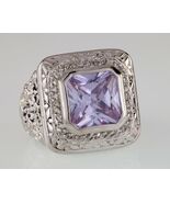 Lila Iolith &amp; CZ Sterlingsilberring (Größe 6,25) - €102,66 EUR