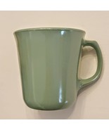 Pyrex Coffee Mug Mid Century Modern Sage Green Coated White Milk Glass T... - £15.81 GBP