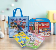 Paw Patrol Stamps Coloring Books Activity Set Ink Pad Markers Reusable Tote - £17.57 GBP