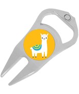 Cute Llama on Yellow Golf Ball Marker Divot Repair Tool Bottle Opener - $220.46 MXN