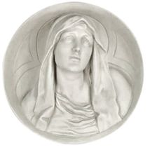 Mary Round Wall Statue Sculpture Plaque 12" - $167.31