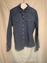 Converse One Star Women’s Button Shirt Blue Size M Long Sleeve - £17.90 GBP