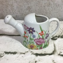 Vintage Watering Can Miniature Ceramic Figurine Wildflower Floral Knick ... - £11.60 GBP