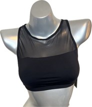 Vince Camuto Womens High Neck Bikini Swimsuit Top Size Large Black Mesh NEW - £26.82 GBP