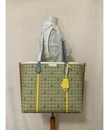 NWT Tory Burch Northern Blue Basket Weave Perry Triple Compartment Tote $368 - $368.00