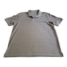 Covington Polo Shirt Mens Large Gray Striped 2 Button Collared Short Sle... - $21.49